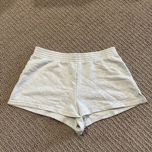 grey aritzia sweatshorts